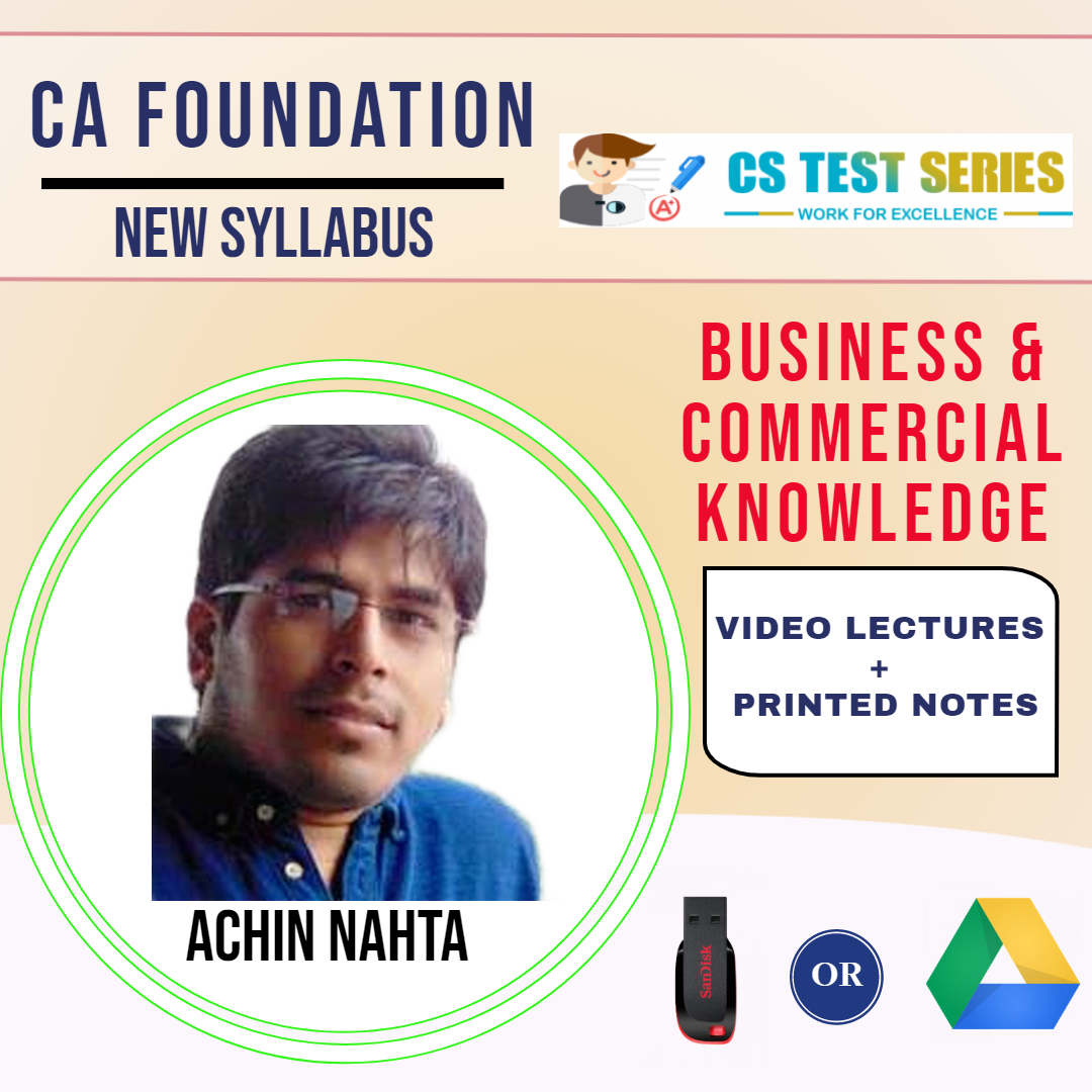 CA Foundation Business & Commercial Knowledge Video Lectures by Achin Nahta (Download)